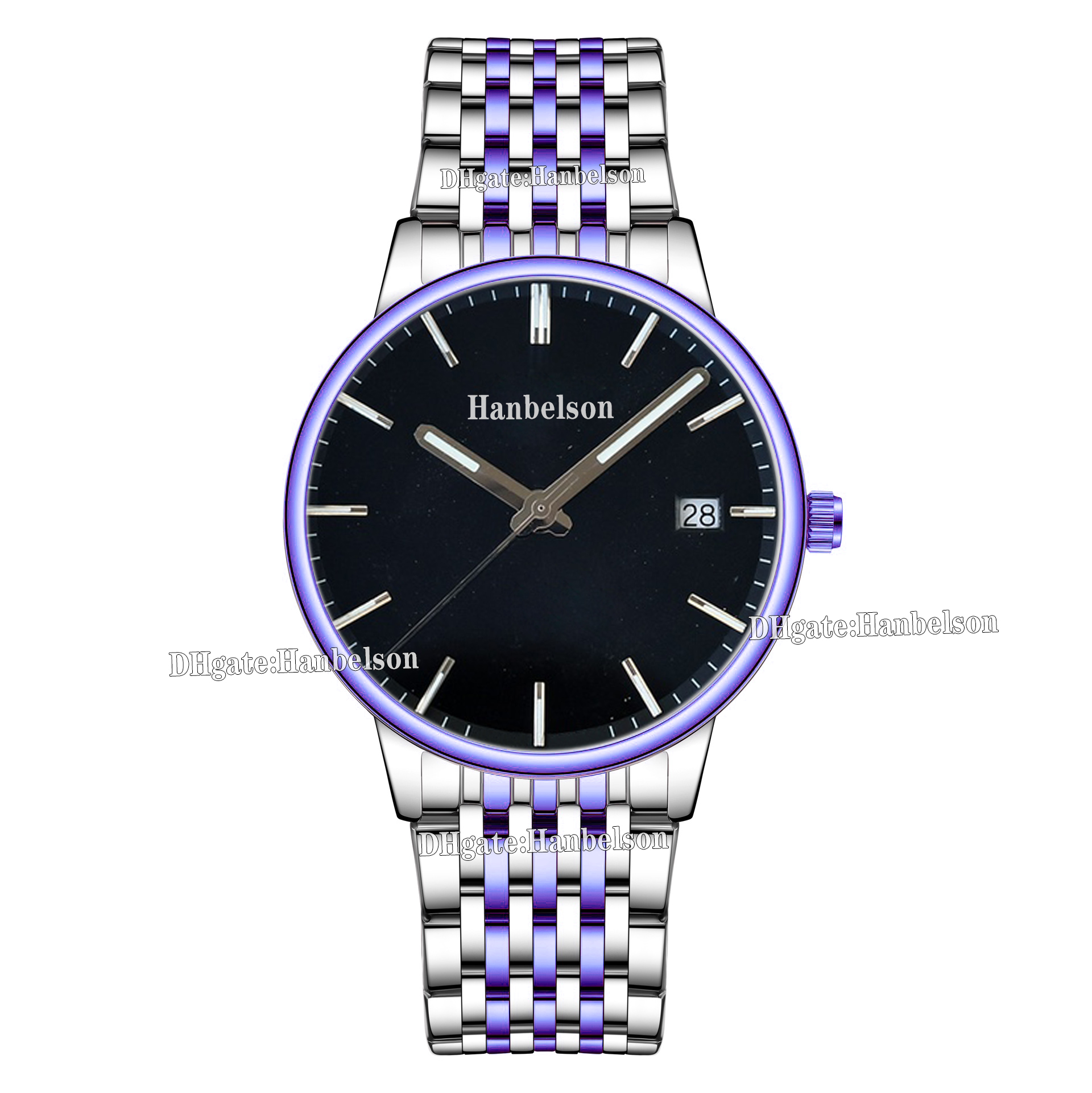 4 colors Couple Watch black face Quartz Movement Steel strap Wristwatches Men Watches 40mm Ladies 35MM Gift Clock