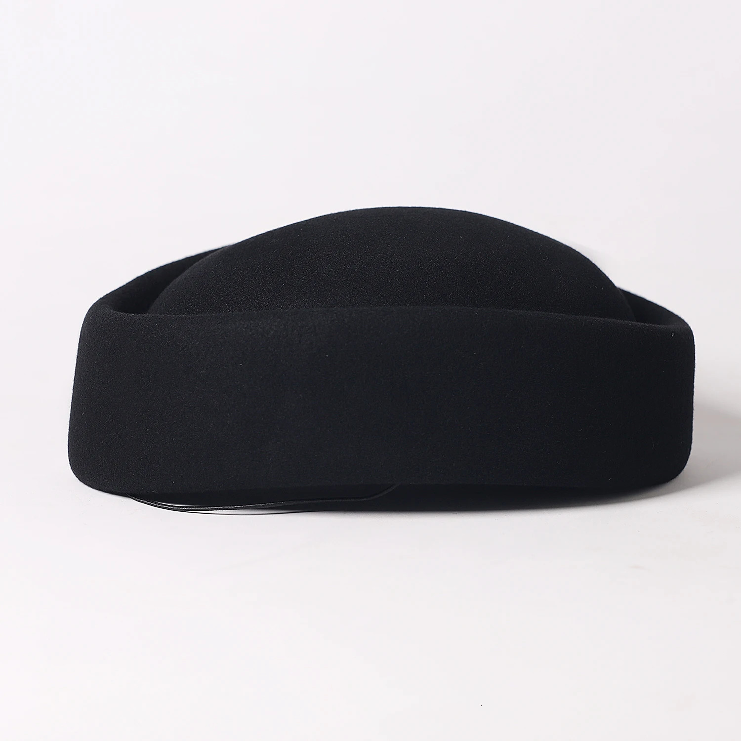 FS 2025 Black Red Wool Pillbox Hats Vintage Felt Church Hat For Women Elegant Tea Party Wedding Bride Cap Chapeau Femme 250409