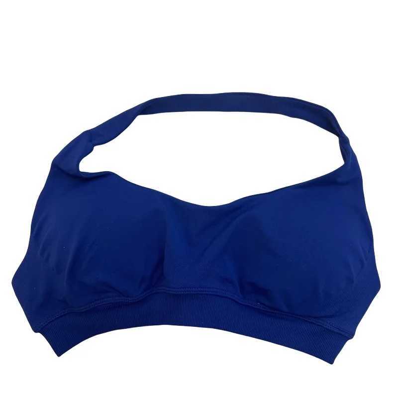 Yoga sports bra rings neck strap sexy backless fitness yoga top mid gym short slim fit topXJ250410