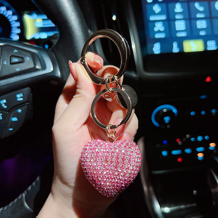 Keychains Metal 3D Cute Love-Heart Handbag Fashion Rhinestone-Crystal Charm Purse Bag Car Key Keyring Keychain Mom-Lover Keychainshop Dhnrf