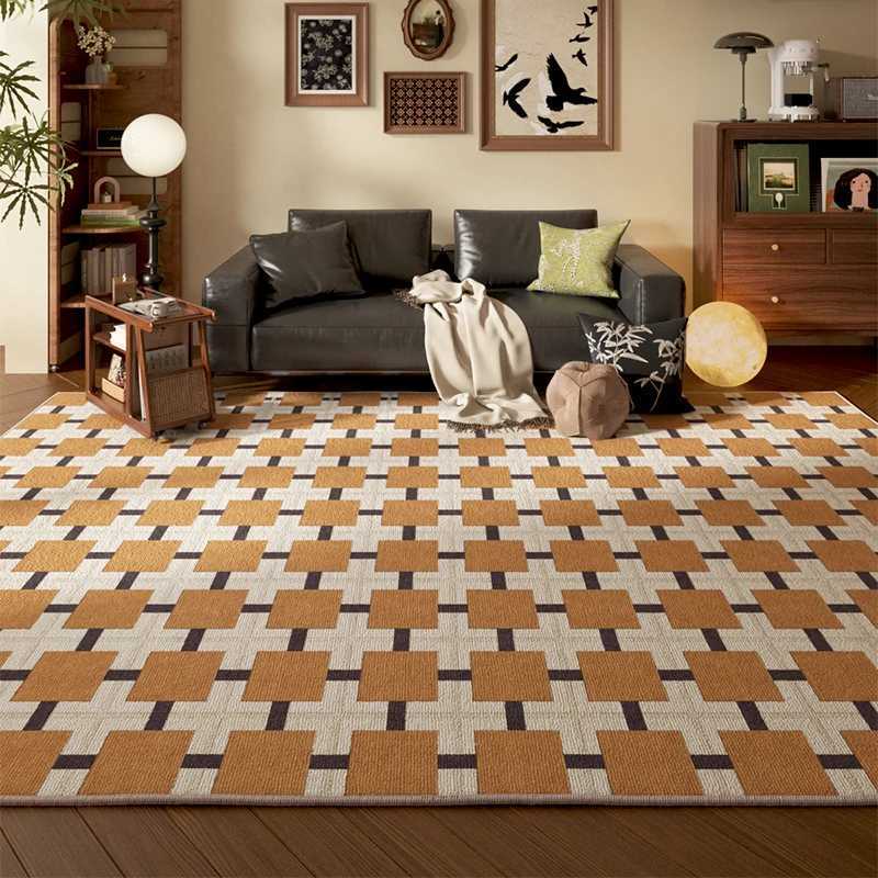 Large Area Rugs for Bedroom French Retro Style Living Room Decoration Carpet Washable Study Floor Mat Anti-slip Bedside Soft Rug Y251110