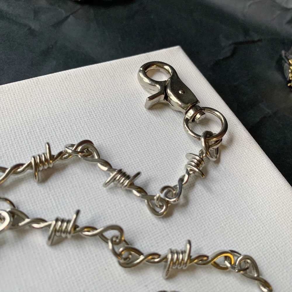 Punk Thorn Wire Thorn Troops Long Waist Chain P Glenger Gothic Bun Mens Pants Jeans Accessories X250410