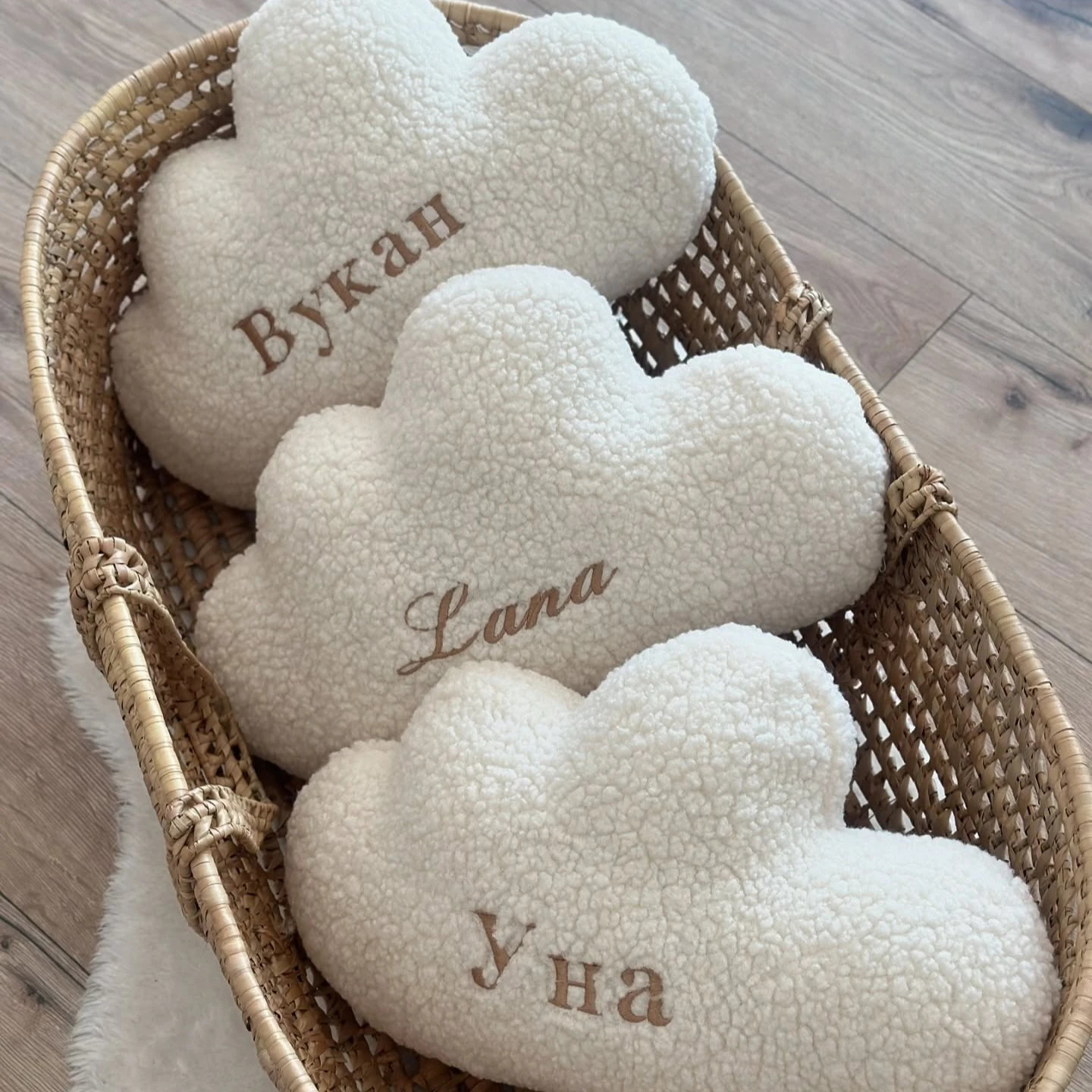 Personalized Name Lambswool Baby Pillow Cloud Shape Home Decor Sofa Decorative Cushion Throw Pillow Car Seat Chair Bed Couch 251104