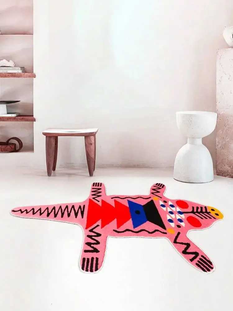 VIKAMA Crocodile Shape Bedroom Rug Cute Home Decoration Mat Living Room Sofa End Table Mat Non-Slip Insulation Indoor Area Rug Y251110