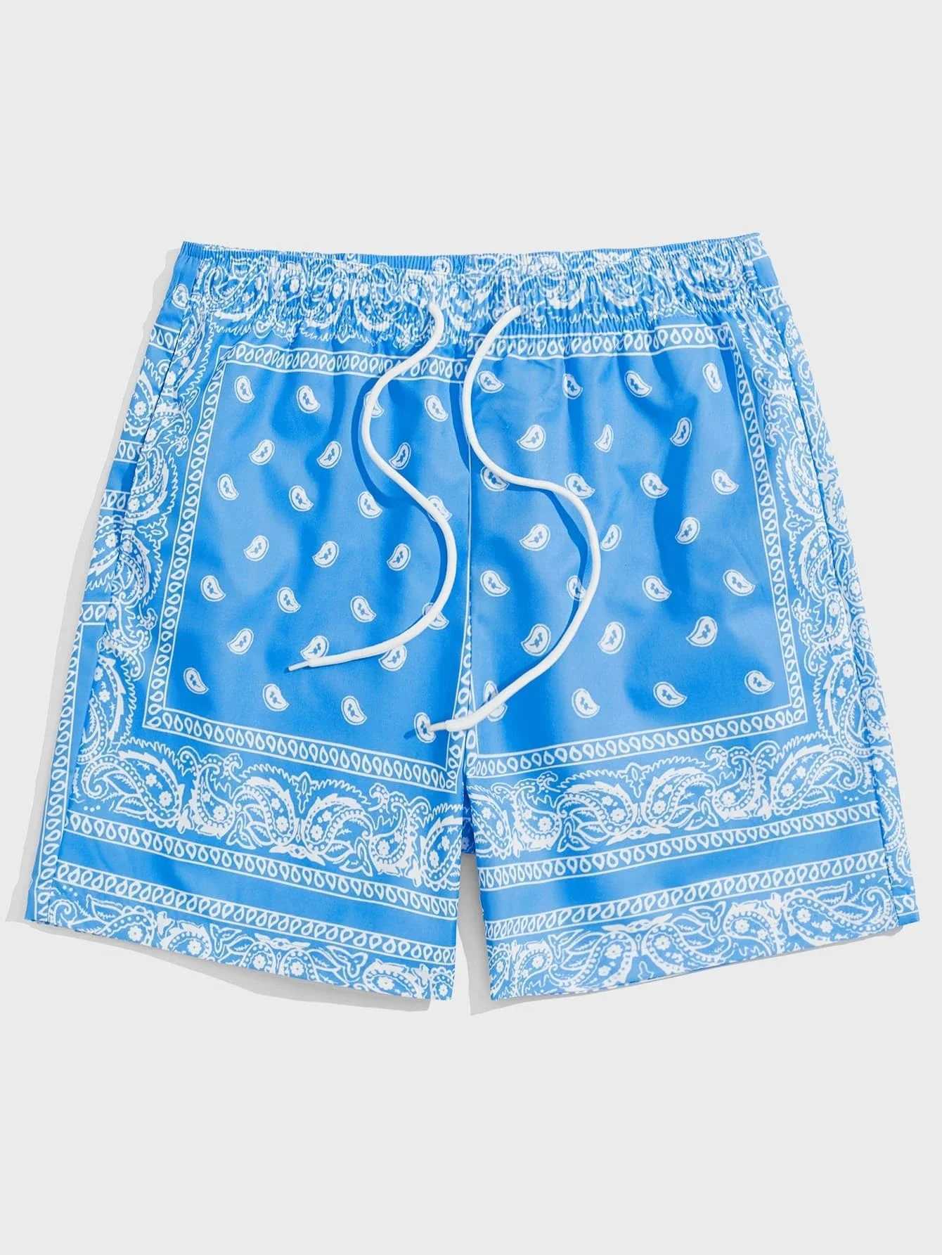Trend Bandana Graphic Beach Shorts Mens Summer Fashion 3D Printed Swimming Shorts Loose Casual Street Clothing Hawaiian Shorts X2504101