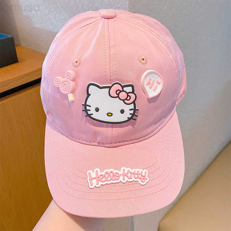 Sanrio Childrens Hello Kitty Baseball Cap Spring Summer 3D Cartoon Wide Brim Kids Sun Hat H251110