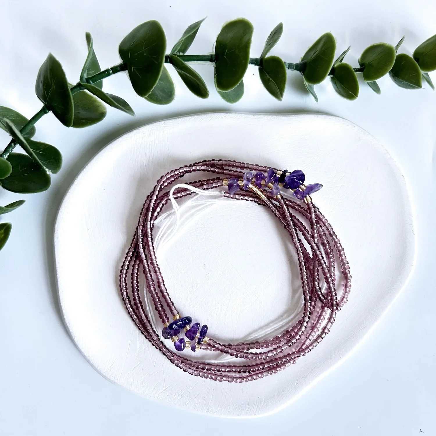 Boho Natural Crystal Ced Stone Bead Waist Chain Used for 115cm Handmade Colored Seed Bead Jewelry Gifts in Warm Summer X250410