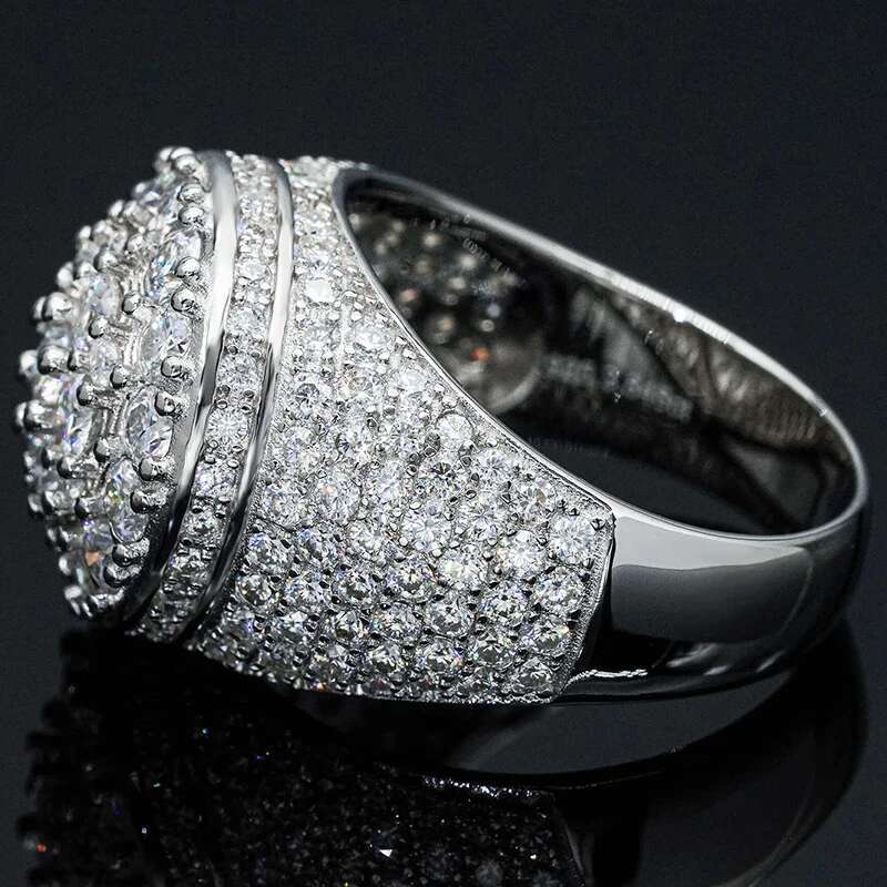 Hip Hop Full Moissanite Womens and Mens Diamond Rings Best Gift s925 Sterling Silver Jewelry Rings for Men and Women Fashion