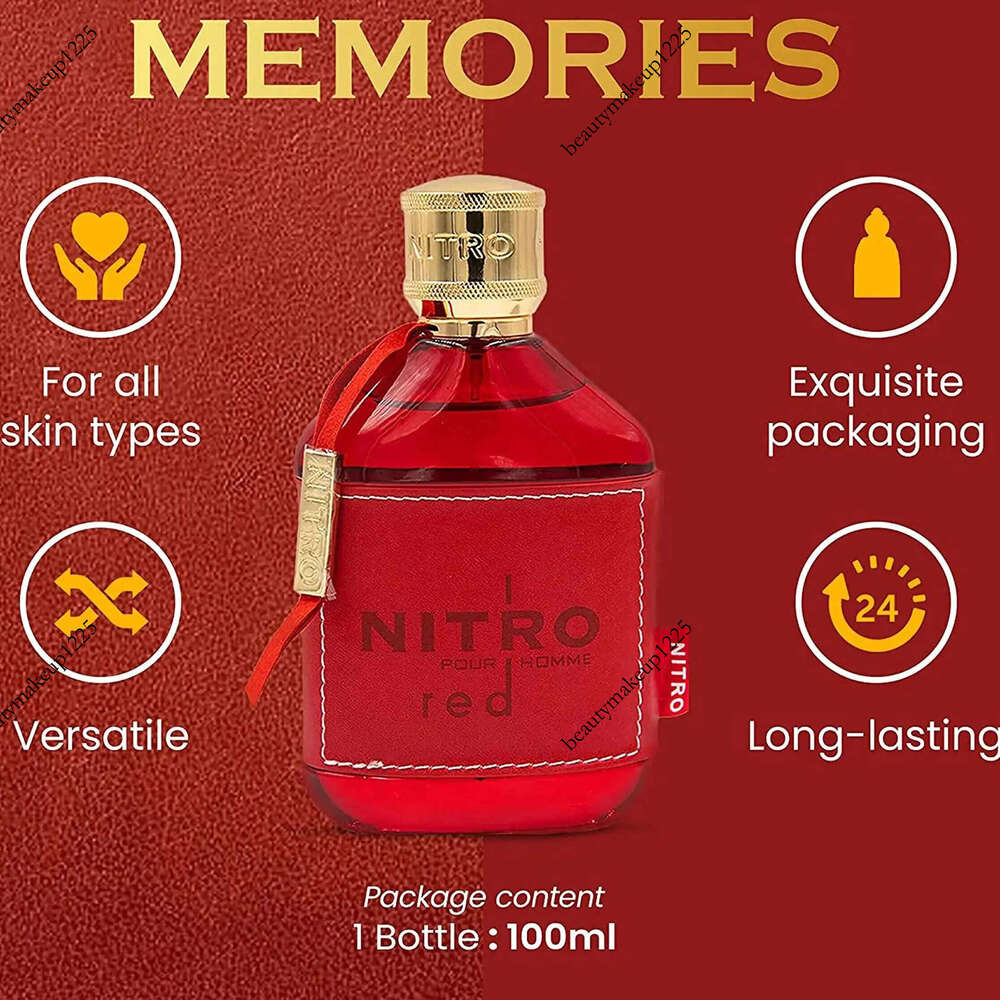 Dumont NITRO RED 3.4oz Eau De Parfum Luxury Perfume for Men Fruit Woody Floral & Masculine Fragrance - Long Lasting