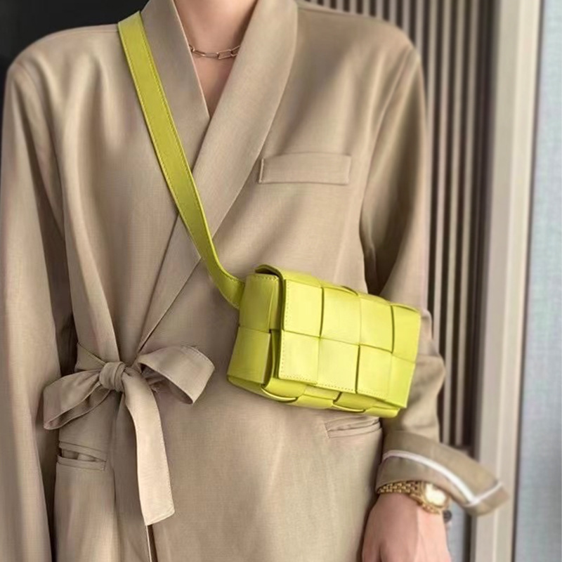 2025 new ins blogger's hand-woven bag: MINI waist bag chest bag three-dimensional trendy single-shoulder crossbody bag