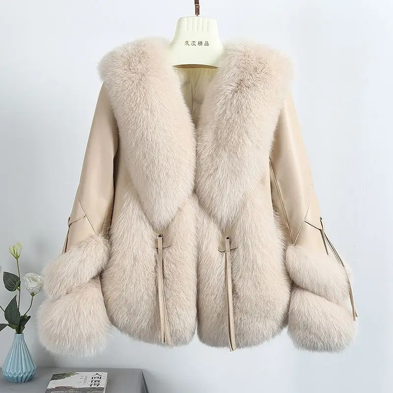 Real Fox Fur Coats With down Genuine Sheepskin Leather Wholeskin Natural Jacket Outwear y Women Winter 251110