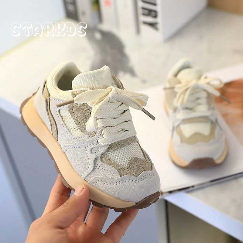 2023 Spring New Kids Sport Sneakers Boys Slip-on Trainers Children Classic Brand Design Chunky Tennis Girls Casual Travel Shoes W251110