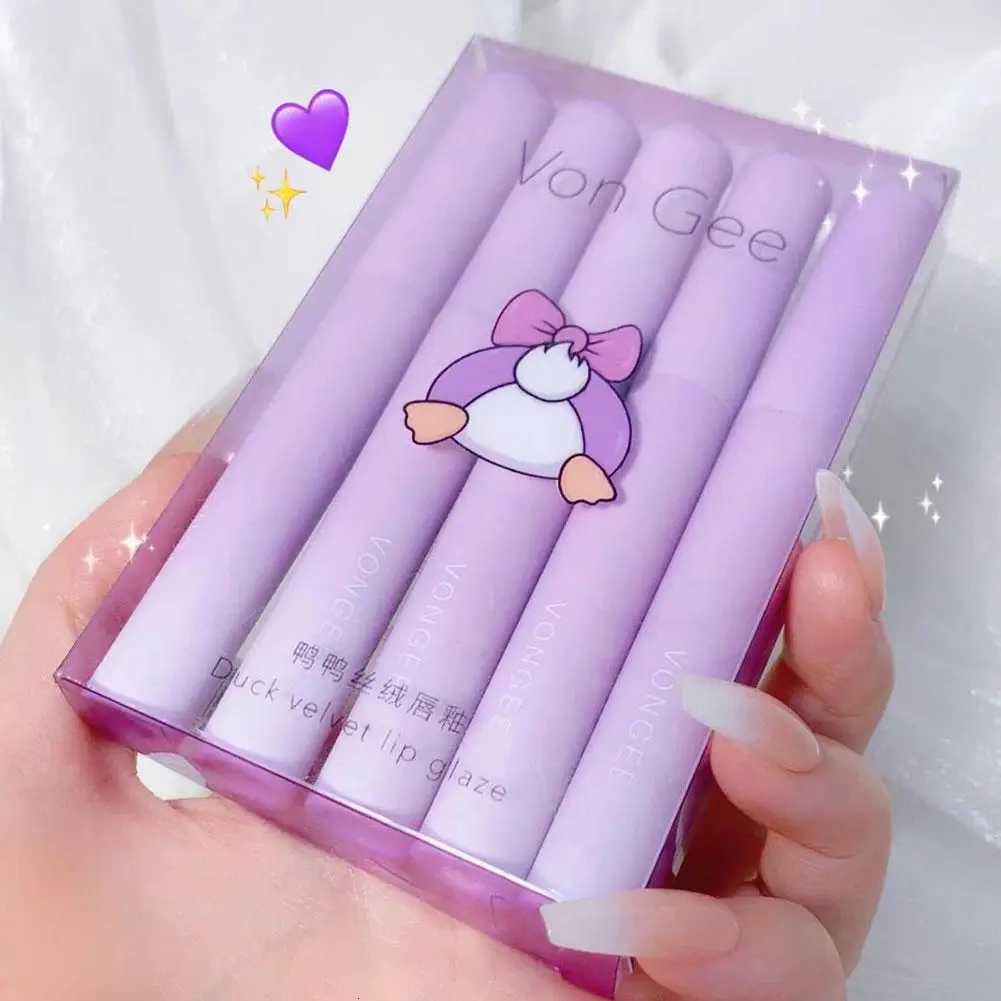 5 Colors/kits Matte Lipstick Set Long Lasting Waterproof Non-Stick Cup Lip Glaze Not Easy To Fade Cute Lip Tint Cosmetic MakeupT251110