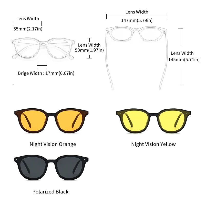 GCV mens night vision sunglasses goggles yellow orange G M driving glasses polarized light gafas de sol 250410