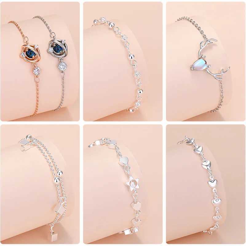 925 Sterling Silver Lucky Bead Charm Bracelet For Women Chain Round Bangles Fashion Luxury Quality Jewelry Christmas AccessoriesT251110