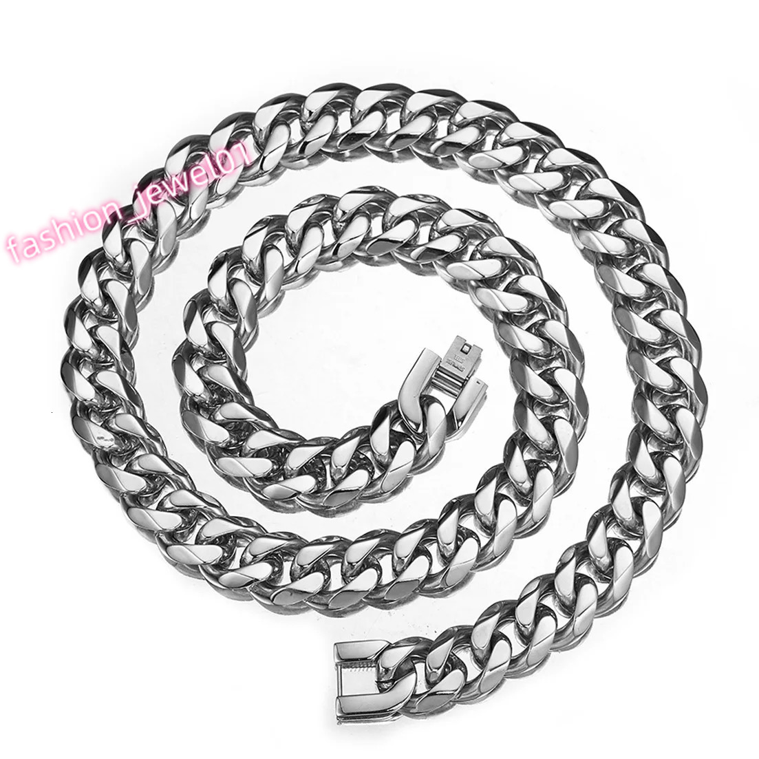 HNSP 316L Stainless Steel Cuban Link Chain Necklace For Men 7MM-15MM Thick Long Chains Male Neck Hip Hop Jewelry Accessories