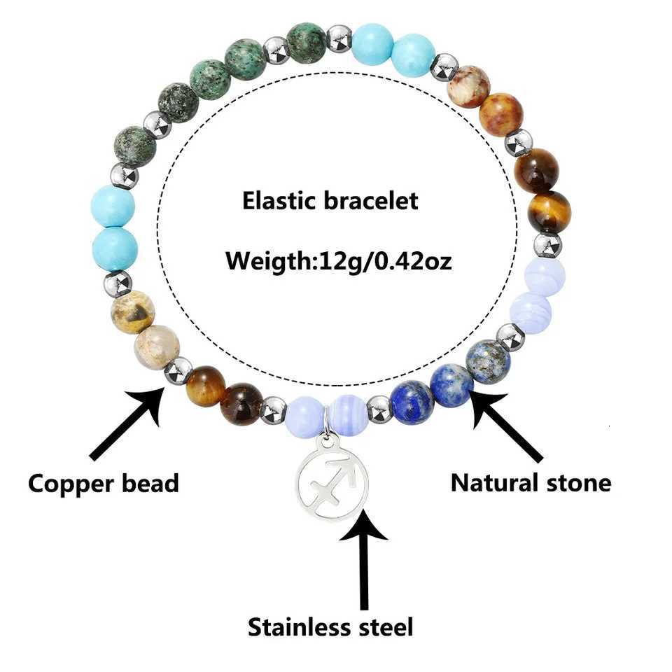 12 Zodiac Beaded Bracelet Aries Taurus Gemini Cancer Leo Virgo Libra Scorpio Aquarius Pisces Gifts Women Jewelry GiftT251110