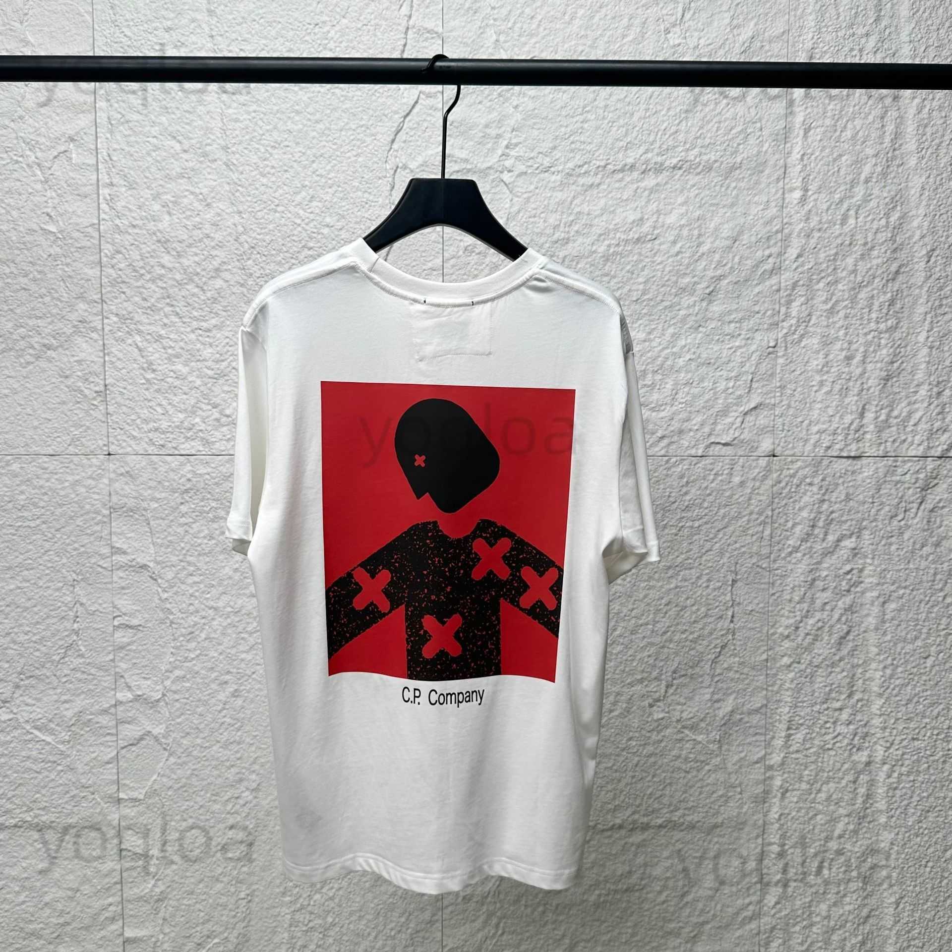 Mens CP glasses pure cotton embroidery casual round neck short sleeved T-shirt handsome and simple casual outdoor sports T250410