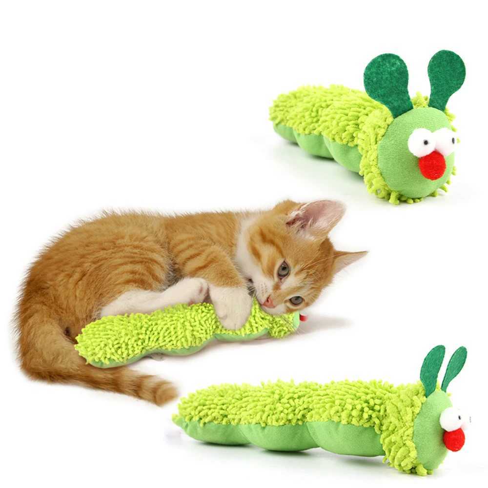 Cat Chew Toys Caterpillar Catnip Molar Toy Silvervine Cat Teaser Interaction Toy Clean Mouth Kitten Toy Pet Supplies Accessories J2511081