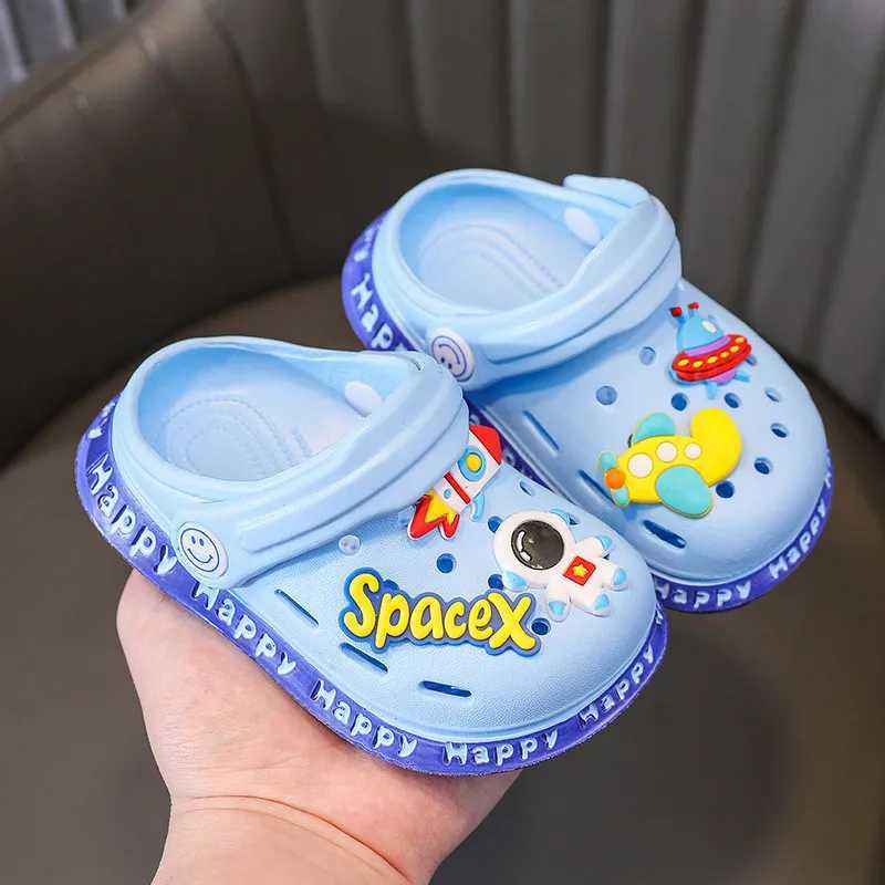 Summer childrens sandals childrens slippers soft anti slip DIY design hole baby shoes beach boys and girls gifts Z250410
