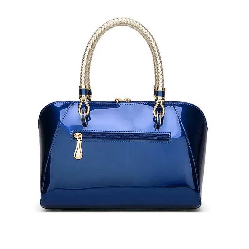 2025 Luxury Femme Shiny Leather Handbags High End Designer Boston Tote Bag Women Wedding Party Shoulder Bag K251110