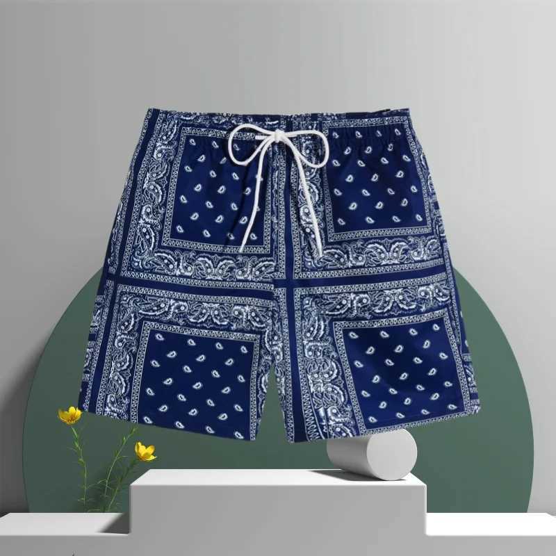 3D printed Hawaiian womens oversized sports shorts summer casual stretch waist shorts outdoor mens running sports shorts X2504101