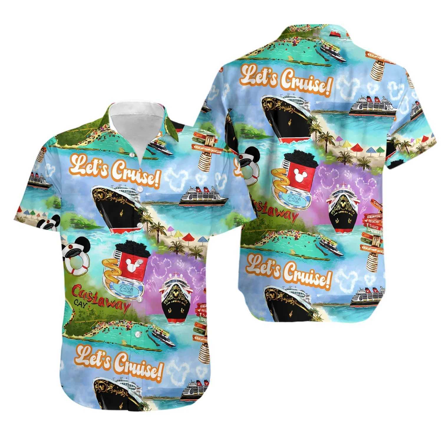 Camisa hAWaiana con estampado de Cruise para hombre y MUjer camisa de Manga corta con botones camisa hAWaiana de X250410