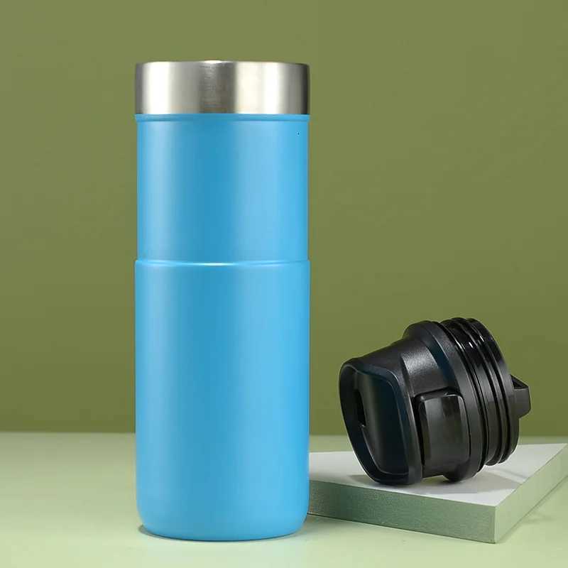 Fashionable cup 500ml Simple 304 Stainless Steel Insated bottle Double-layer Vacuum Straight Cup Outdoor Portable Straight Drinking Bamboo Cup Y251110