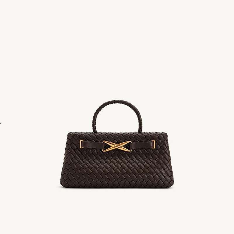 Women Knitted Handheld Handbag With Ic Closure, Golden Tone Hardware White/Black Real Like Texture, Durable Knit Design For, Travel, Shopping