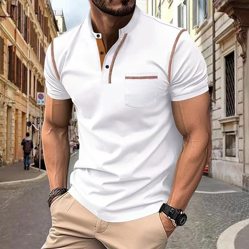 2024 Summer New Mens Short sleeved T-shirt Quick drying Casual Polo Shirt