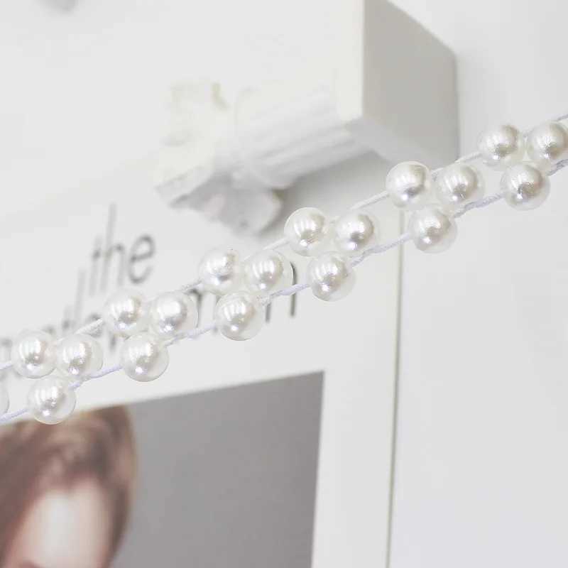Fashionable adjustable acrylic pearl strap warm ladies metal thin chain strap ultra-thin body chain dress strap elastic waistband X250410