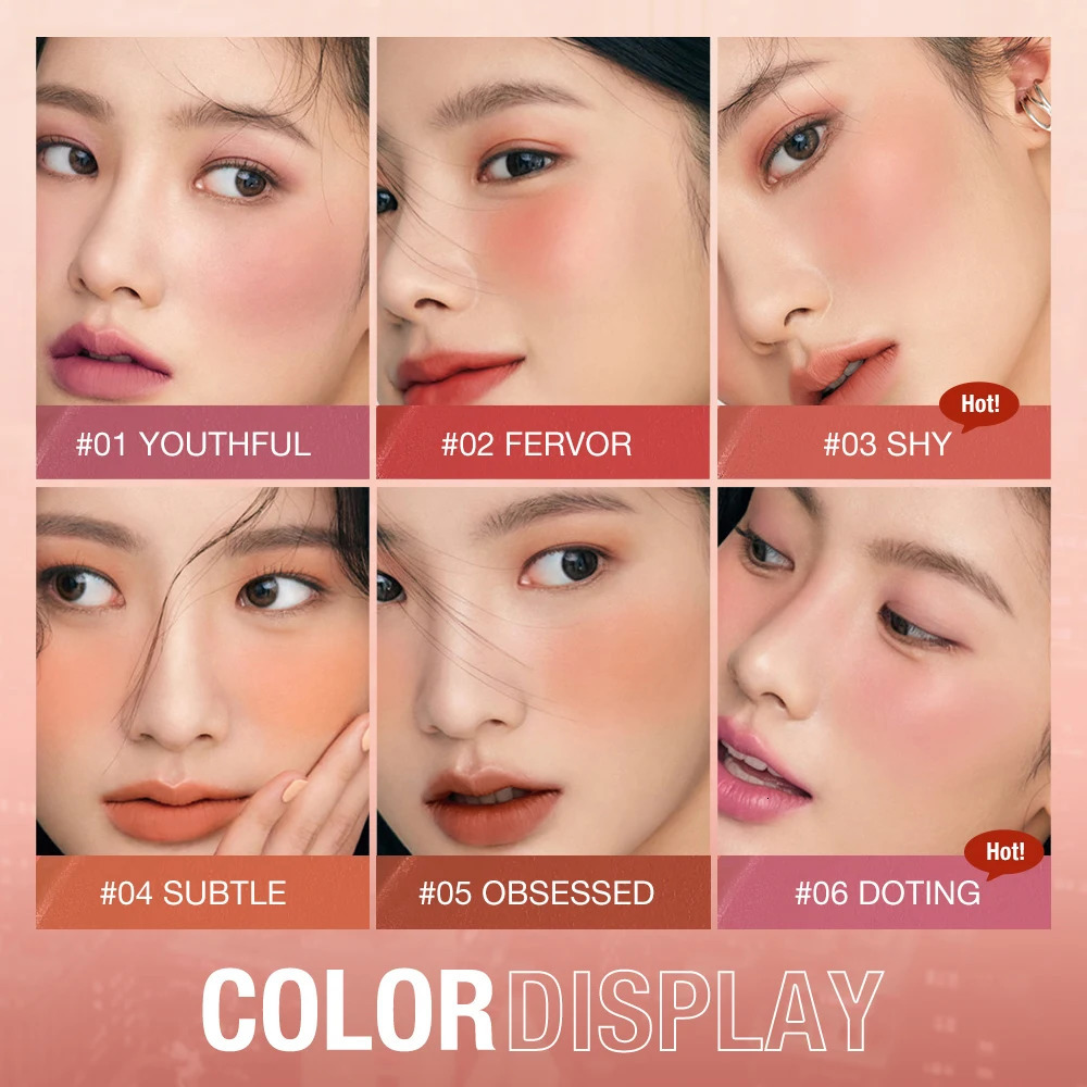 O Two of them type powder blusher makeup stick high pigment cream waterproof lasting lips and cheeks female eye cosmetics 250325