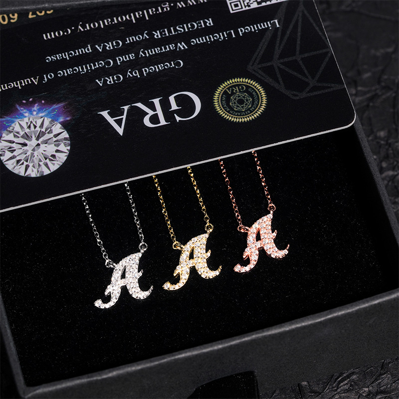 2025 New Personalized Letter Pendant 925 Silver D Moissanite Full Set Necklace Accessories Mens and Womens Pendants