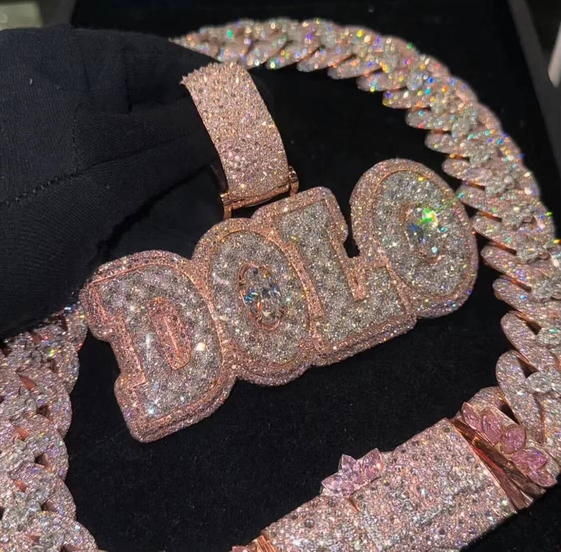 Custom Men Chains Vvs Pendant Iced Out Moissanite Cuban Link Chain Mossanite Men Diamonds Fine Jewelry Necklaces