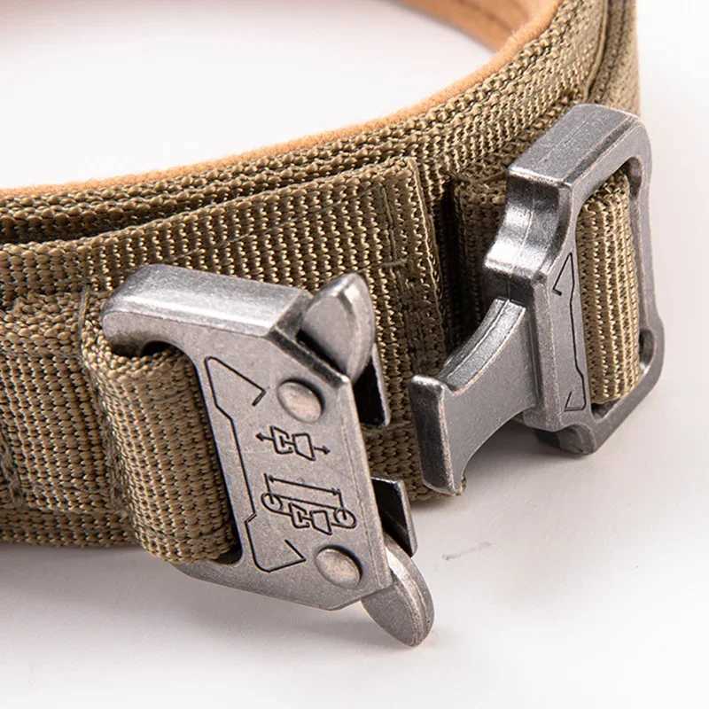 Dog Collar Durable Tactical Leash Set Adjustable Military Pet Collar Leash Medium Large Dog German Shepherd Training Accessories J251110