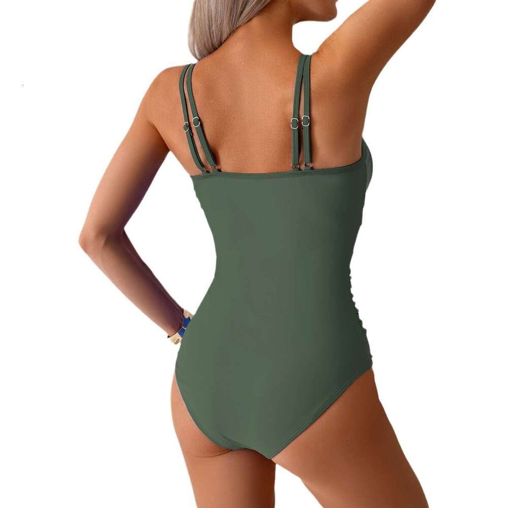 Europe and America one-piece women's mesh splicing swimsuit bikini wholesale 2025 temperament versatile new trendy clothing ins