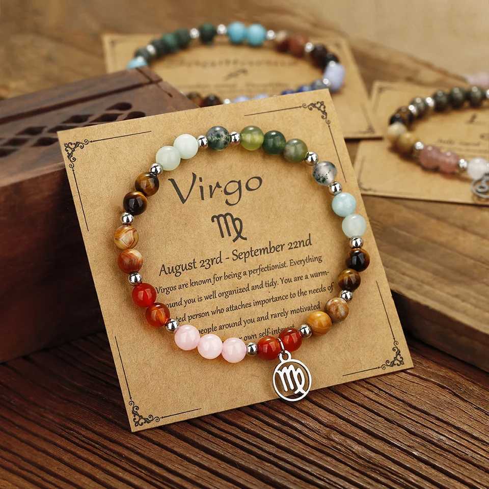 12 Zodiac Beaded Bracelet Aries Taurus Gemini Cancer Leo Virgo Libra Scorpio Aquarius Pisces Gifts Women Jewelry GiftT251110