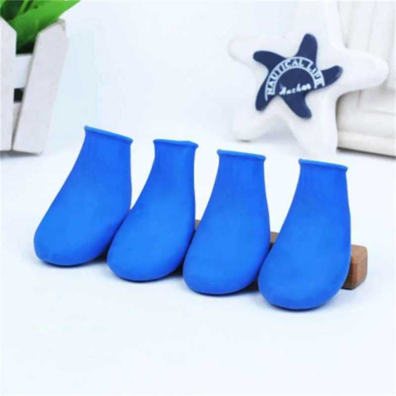 New Arrival 4 pieces of waterproof and non slip rubber boots for pets suitable for dogs cats rain boots small and large dogs and pet supplies Z250409