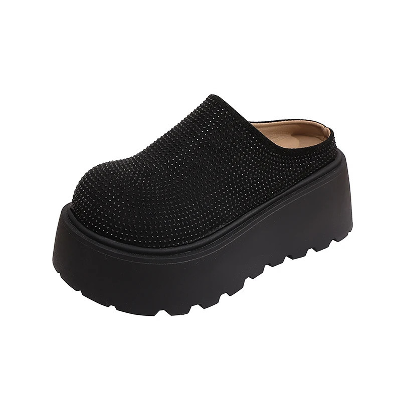 Flats Platform Women Mules Shoes Crystal Slippers Summer Fashion Woman Sandals Running Flip Flops Slingback Casual Shoes 251107