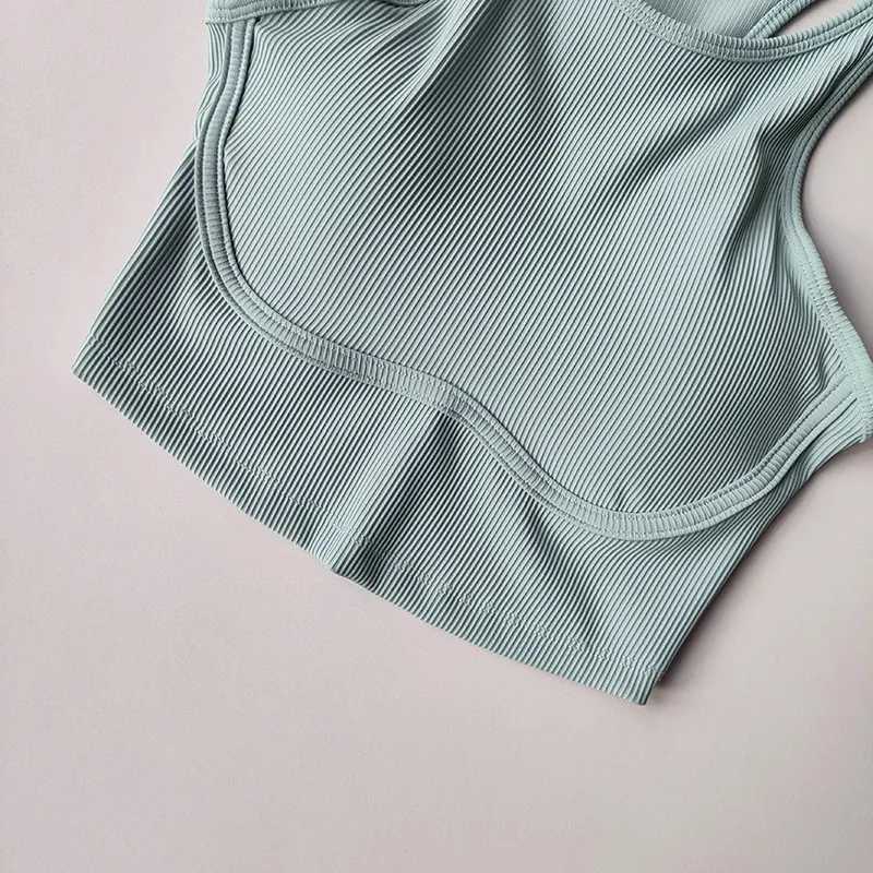 Womens yoga and fitness bra shock-absorbing hollow design beautiful back tight linesXJ250410