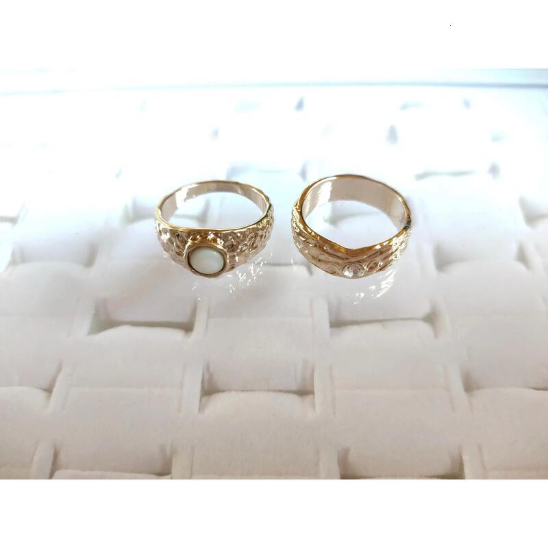 Shining Fingertips 14K gold resplendent ring set, blooming luxurious charm TY