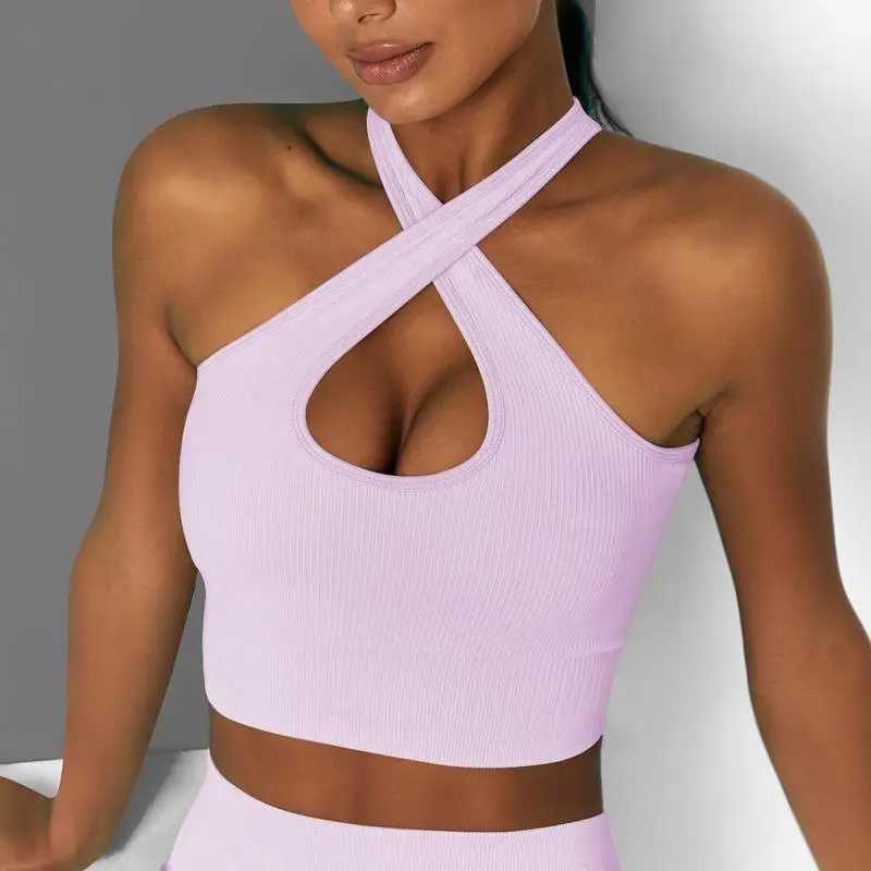 Yoga bra womens seamless push up sports bra with chest cushion tailored fitness top elastic vest dance vestXJ250410