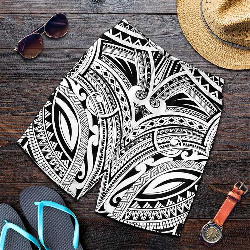 New Mens Summer Shorts Loose Fashion Shorts 3D Printed Casual Maori Ethnic Pattern Harajuku Tree Trunk Sports Quick drying ShortsW250410