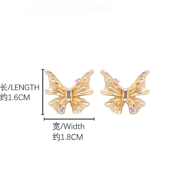 925 Silver Needle gold Butterfly Light Luxury High-end New Original Ins Fashion Commuting Stud Earrings Wholesale