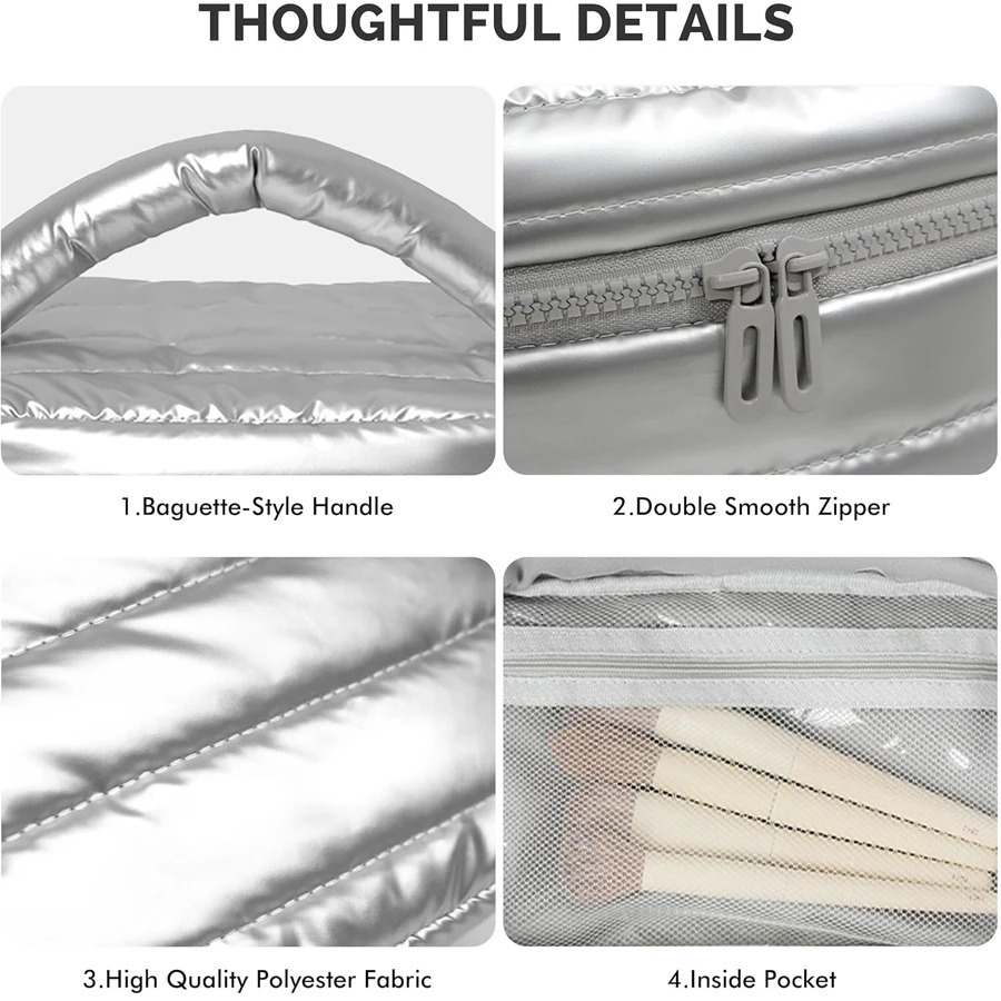 Puffy Makeup Water Proof Bag Fashionable Durable Fabric large capacity makeup bag Toiletry Storage Bag for Travel 251110