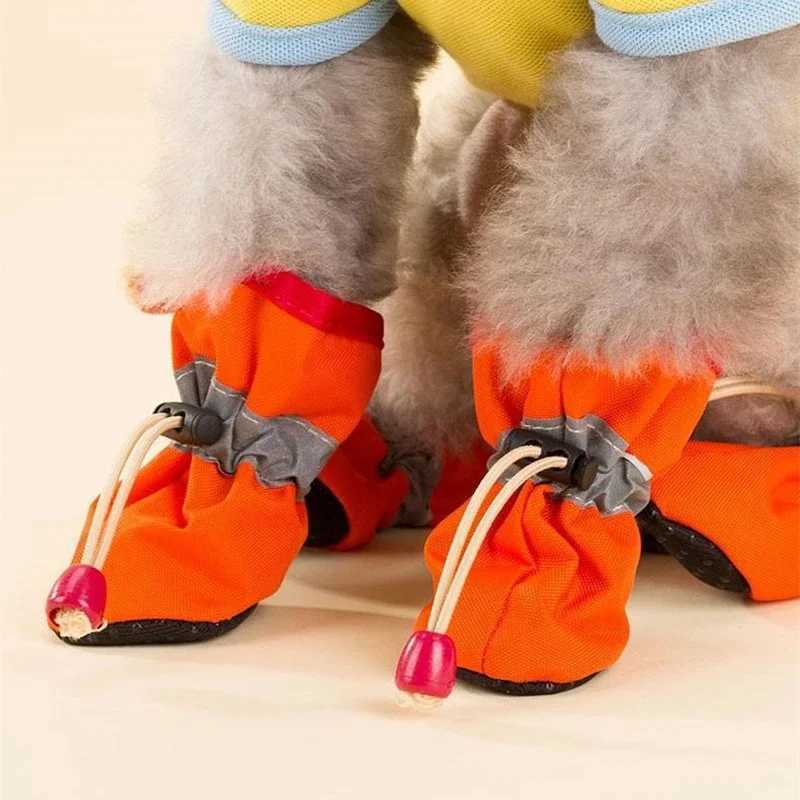 4 pieces/set of small mid-range dog weather resistant dog shoes snowshoes anti slip dog shoes T2504010
