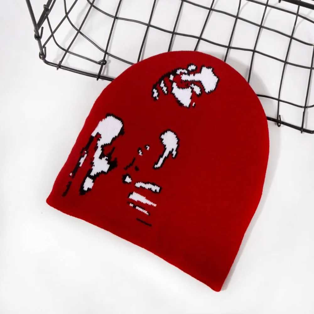 Fashion Printed Knitted Hat Women Men Couple Warm Y2K Beanies Bonnet Wool Skullies Hoods Lady Accessories Hip hopXJ251110