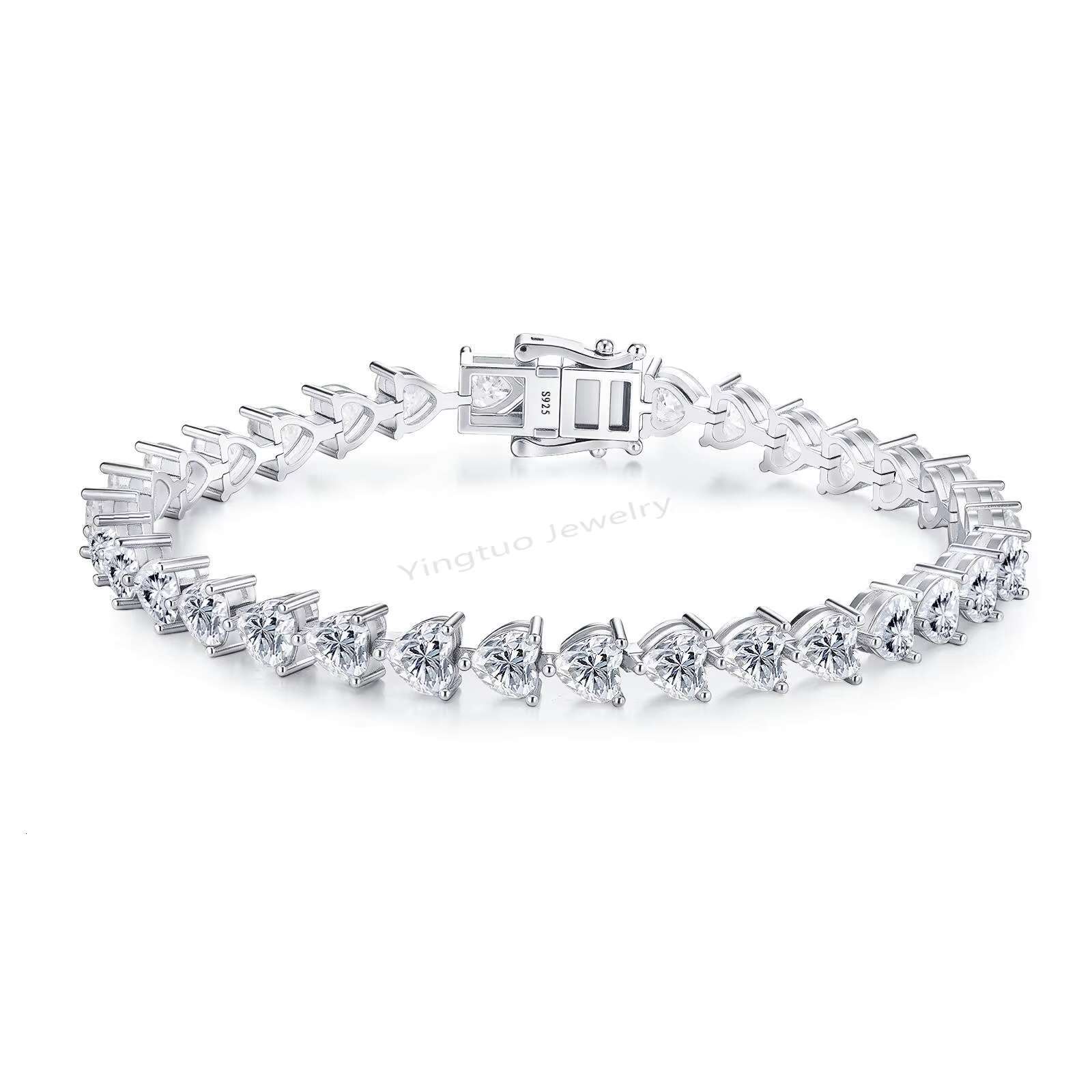 100% Pass Tester Heart Shape Moissanite Diamond D VVS Moissanite Tennis Chain Hip Hop Style Rapper Charm Tennis Chain for Men