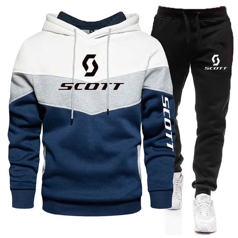 New Mens Sets Autumn Bicycle pullover Hoodie and Pants 2 Pieces Casual Tracksuit Male Brand Running Jogging Sportswear Suit W251110