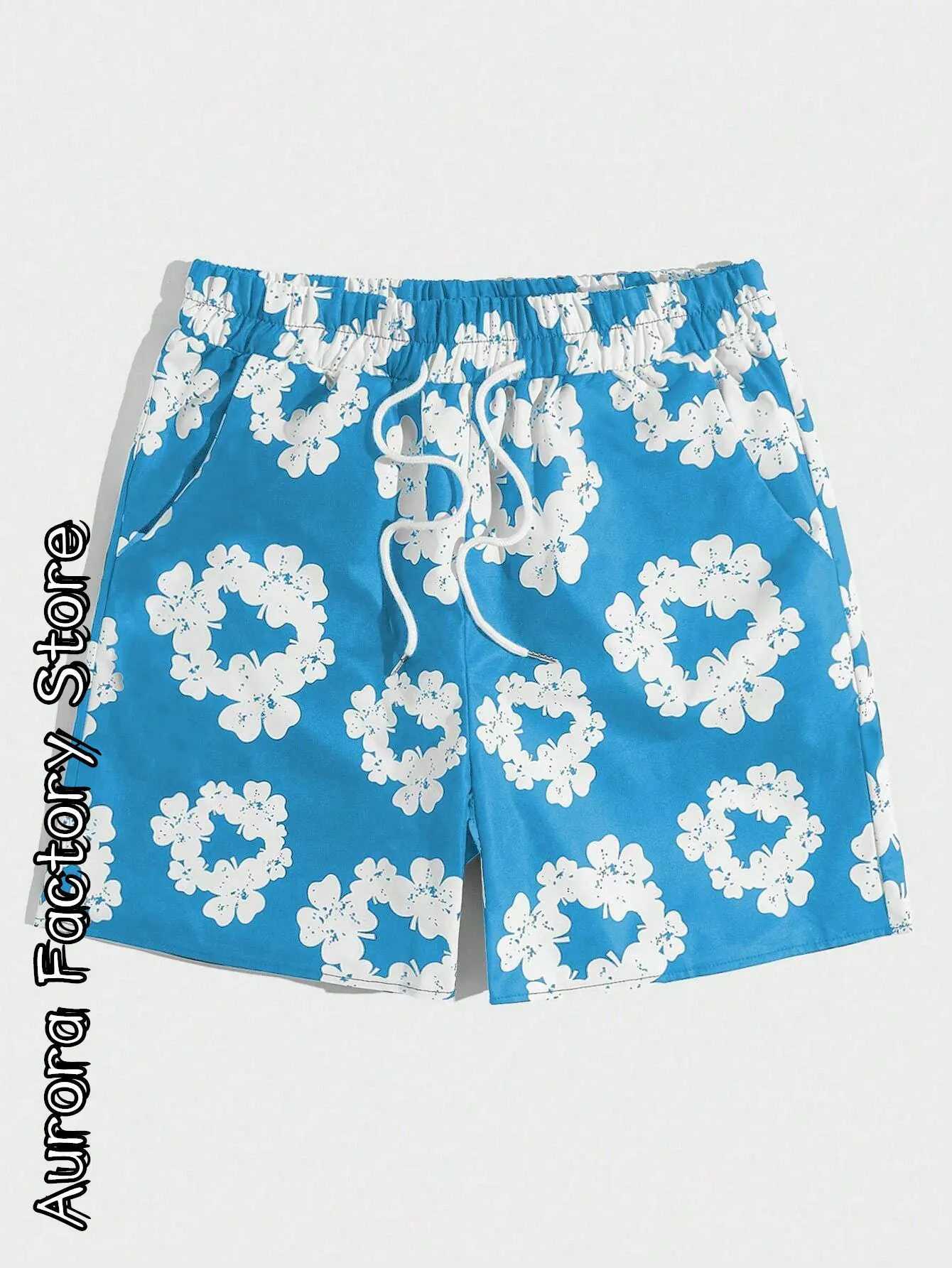 Summer mens fashionable shorts retro floral print clothing boys and childrens casual Hawaiian vacation shorts mens fashionable beach shorts X2504101